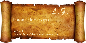 Leopolder Fanni névjegykártya